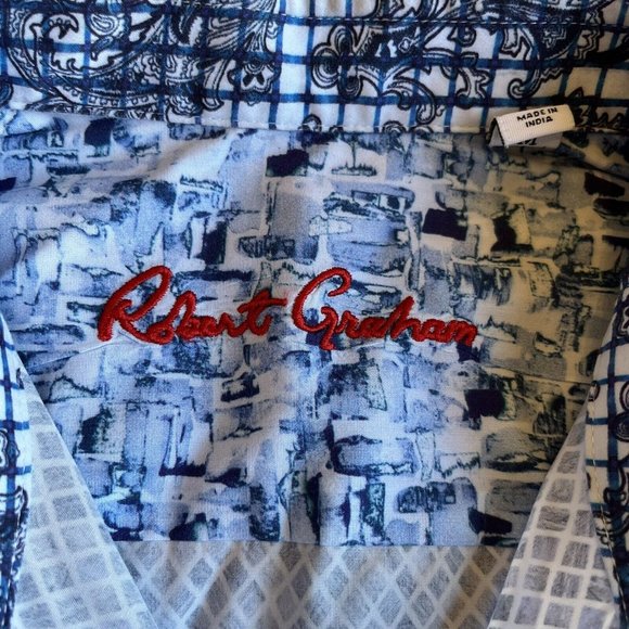 Robert Graham Mens Button Down Shirt Medium - Picture 8 of 14